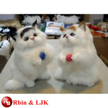 OEM soft ICTI plush toy factory handmade lifelike cat plush toy
